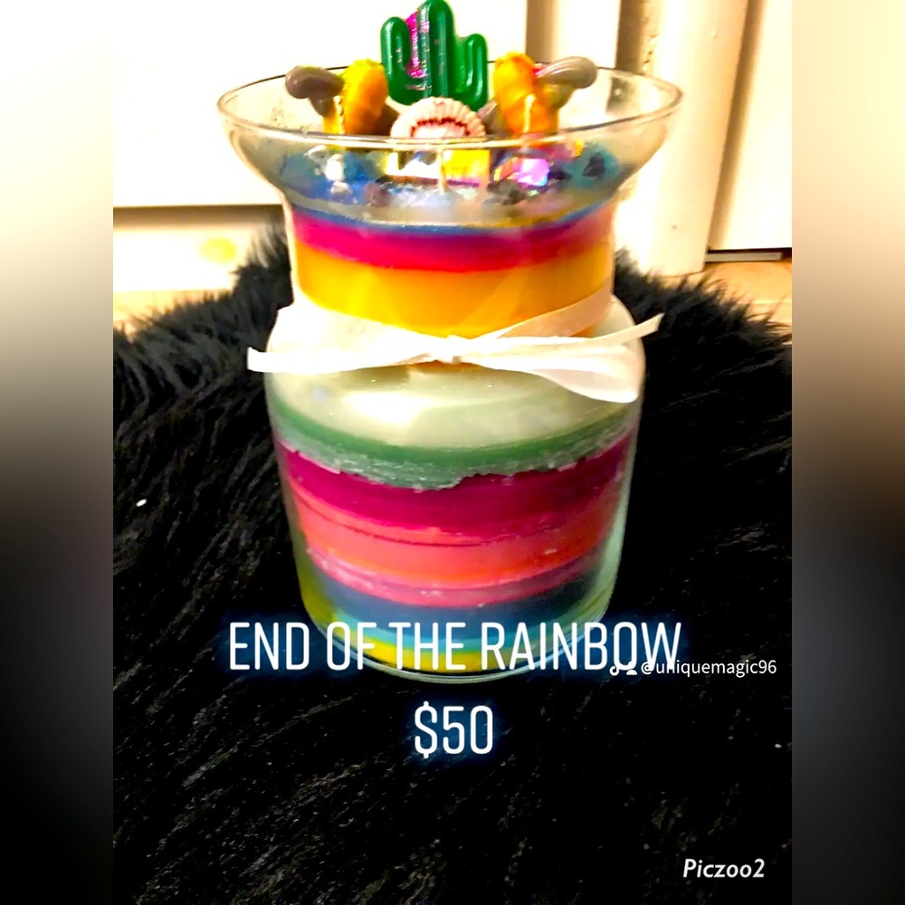 NEW 🌈 GIANT HANDMADE END OF THE RAINBOW CANDLE.